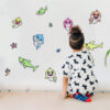 rotuladores de gel sticker art junior decoración ventanas infantil para niños Baby Shark