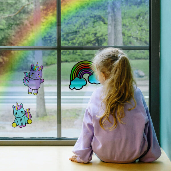 rotuladores de gel sticker art unicorn unicornio para niñas decoración ventanas infantil para niños